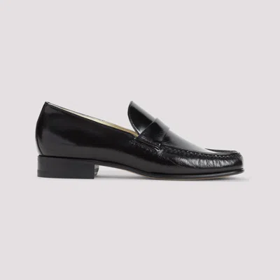 Phoebe Philo Calf Leather Loafers In Black