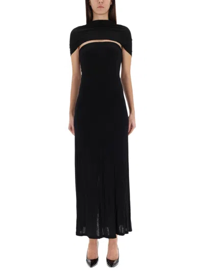 Helmut Lang Long "sash" Dress In Black