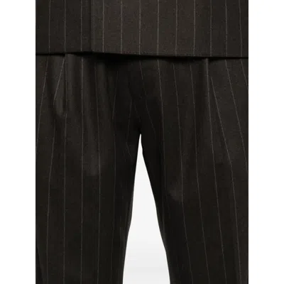 Kaptain Sunshine 2pleats Pinstripe-cuffed Trousers In Brown