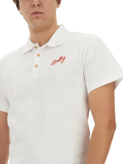 Bally Logo Embroidered Short-sleeved Polo Shirt In White