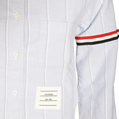 Thom Browne Oxford Striped Poplin Cropped Shirt In Blue