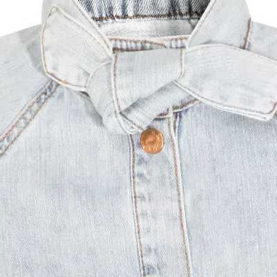 Zimmermann Stylish Top Featuring Tie Collar And Folded Cuffs In Blue