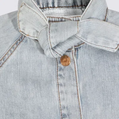 Zimmermann Stylish Top Featuring Tie Collar And Folded Cuffs In Blue