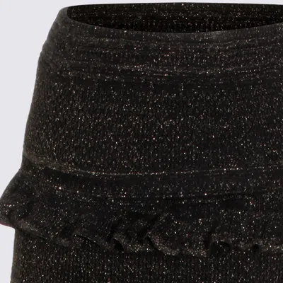 Zimmermann Metallic Black Cotton Skirt In Black