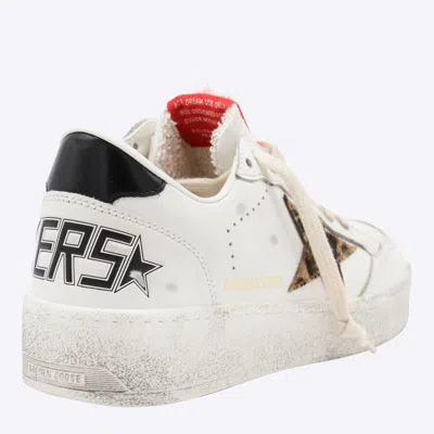 Golden Goose White Vintage Leather Sneakers With Leopard Star In Multi