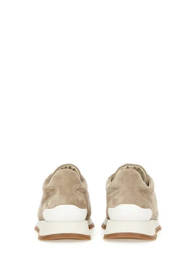 Brunello Cucinelli Suede Running Sneaker In Nude
