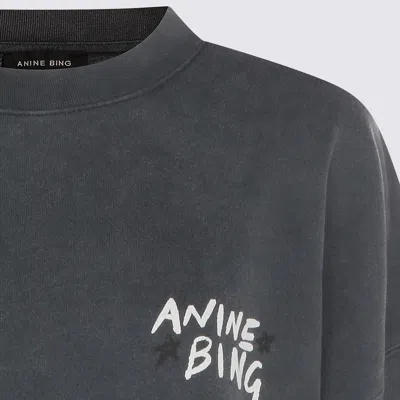 Anine Bing Graphic Print Long Sleeve Knit Sweatshirt In Blue