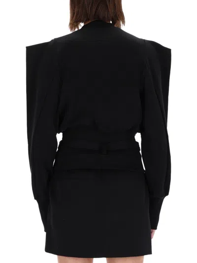 Versace Jeans Couture Sweatshirt With Draped Shoulders In Black