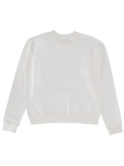 Marni Ribbed Hem Long Sleeve Crew Neck Sweater In White