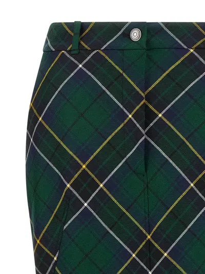 Alexander Mcqueen Tartan Skirt Skirts Green In Black