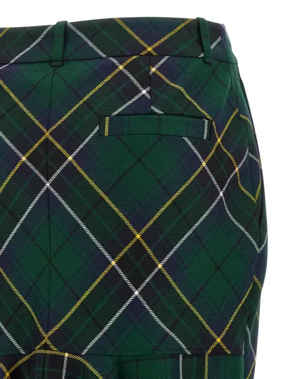 Alexander Mcqueen Tartan Skirt Skirts Green In Black