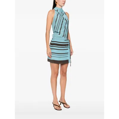 Sir Striped Halterneck Top In Blue