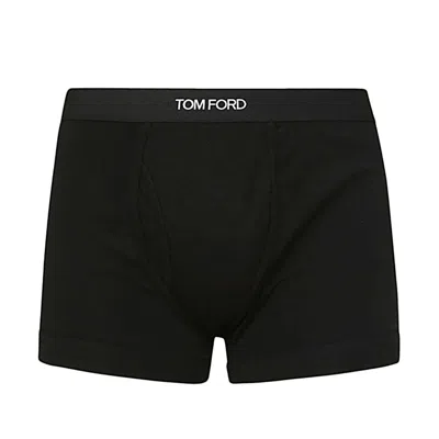 Tom Ford Pack Of 2 Logo Cotton Boxer Briefs In Black