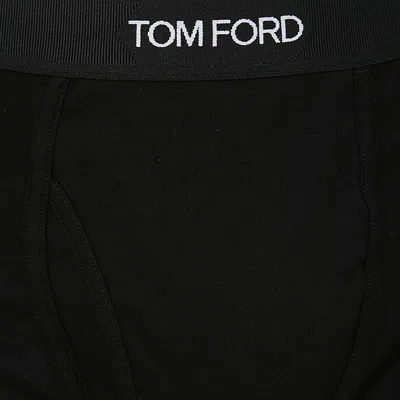 Tom Ford Pack Of 2 Logo Cotton Boxer Briefs In Black