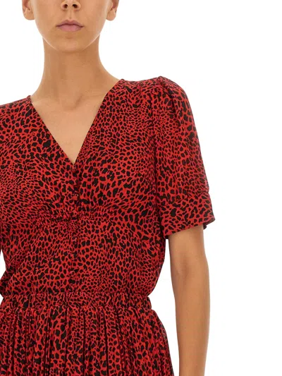 Michael Kors V-neck Blouse In Red