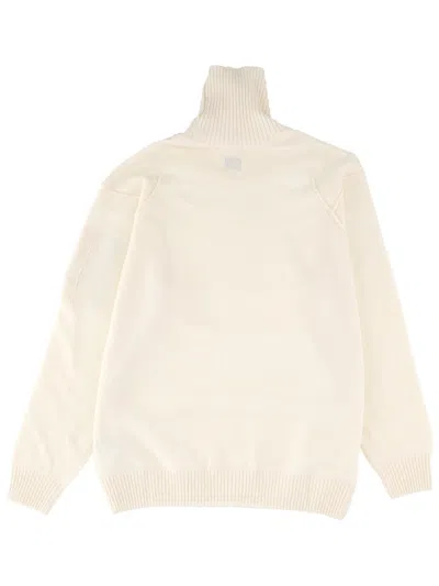 C.p. Company Turtleneck Sweater Sleeve Pocket In White