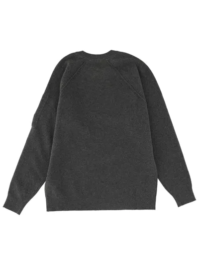 C.p. Company Raglan Sleeve Crew Neck Knitwear In Gray