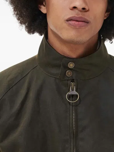 Baracuta Unisex Waxed Jacket With High Collar And Pockets In Multi