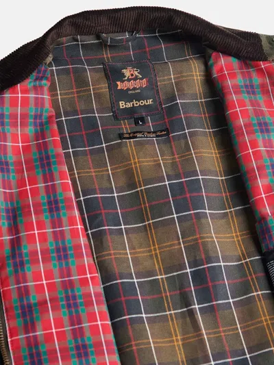 Baracuta Unisex Waxed Jacket With High Collar And Pockets In Multi