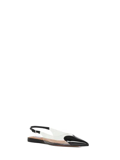 Alaïa Alaia Transparent Black Flat Shoe In Black