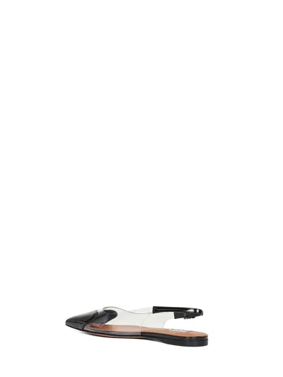 Alaïa Alaia Transparent Black Flat Shoe In Black
