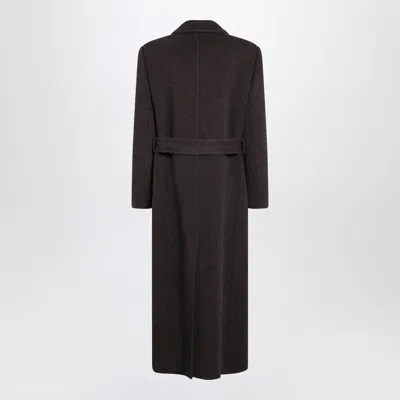 Brunello Cucinelli Cashmere And Wool Belted Coat In Brown