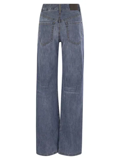 Brunello Cucinelli Women Contemporary Loose Trousers In Lightweight Denim In Multi