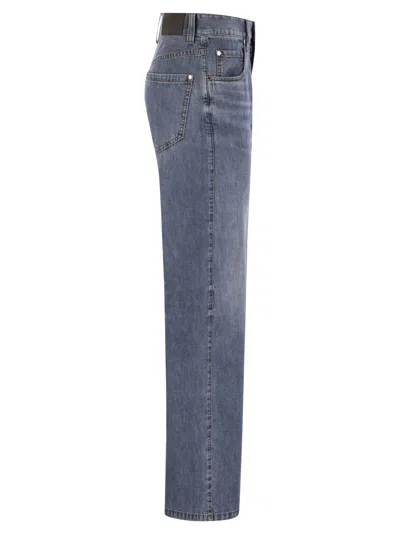 Brunello Cucinelli Women Contemporary Loose Trousers In Lightweight Denim In Multi