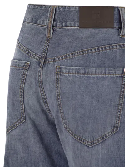 Brunello Cucinelli Women Contemporary Loose Trousers In Lightweight Denim In Multi