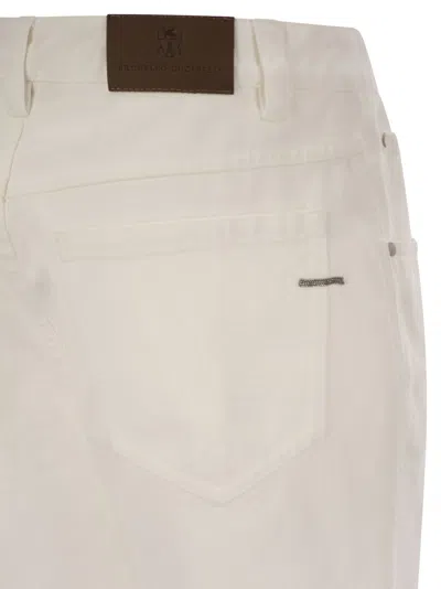 Brunello Cucinelli Women Cotton 5-pocket Trousers In White