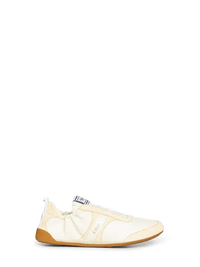 Chloé Kick Suede-trimmed Leather Sneakers In Multi