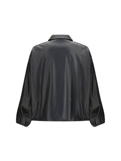 Diesel Black Polyester Biker Jacket In Black