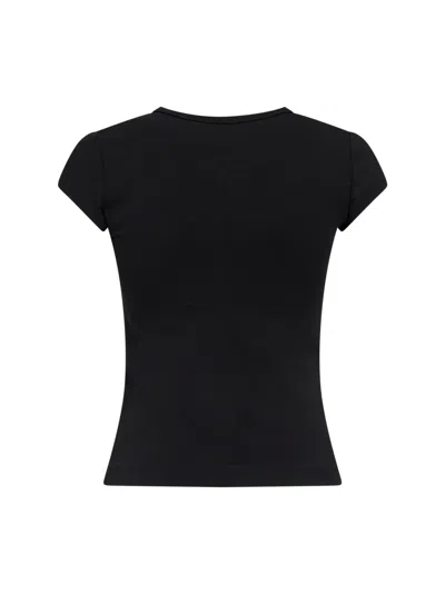 Diesel Women Black Stretch Jersey Logo T-angie-od T-shirt In Multi