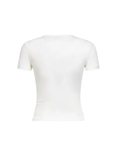 Diesel Slim-fit Stretch Cotton T-shirt With Metallic Oval D Logo In White