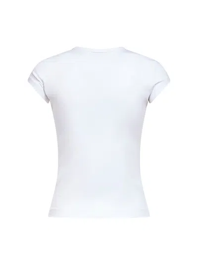 Diesel Women White T-shirt With Logo On The Front And Ribbed Design In Cotton Woman