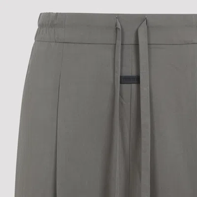 Fear Of God Premium Lyocell-cotton Blend Trousers With Adjustable Waistband In Gray