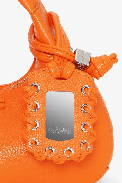 Ganni Mini Hobo Bag In Russet Orange