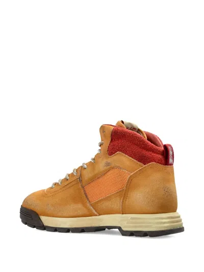 Autry Alga Mid Worn-out Effect Suede Sneakers Shoes In Orange