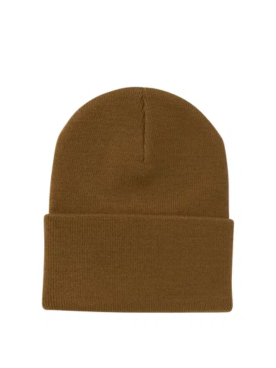 Carhartt Watch Logo Patch Beanie In Brown