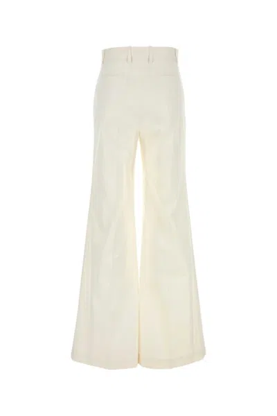 Chloé Chloe Women White Cotton Pant In Neutral
