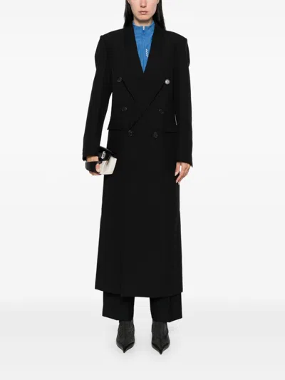 Coperni Double-breasted Button Fastening Coat In Black
