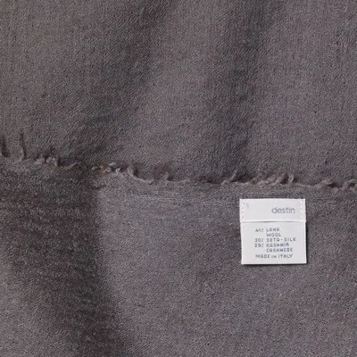 Destin Mud-coloured Wool-silk Blend Scarf In Gray