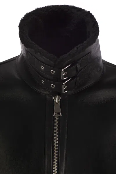 Dondup Regular Shearling Jacket In Black