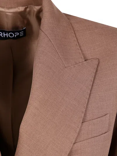 Drhope Oversized Double Breasted Blazer In Brown
