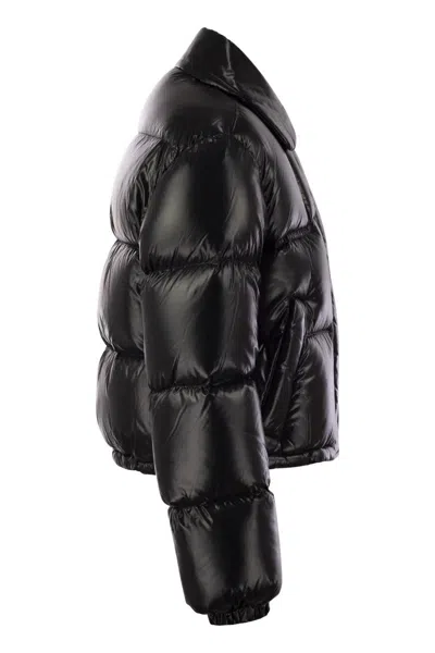 Fay Mini Cropped Down Jacket With Hooks In Animal Print