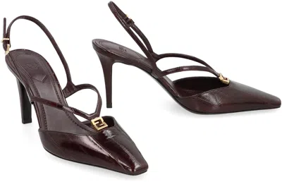 Fendi 85mm Fold Eel Leather Slingback Pumps In Multi