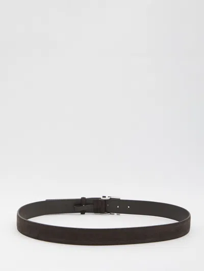 Fendi Square Belt With Adjustable Buckle And Logo In Black