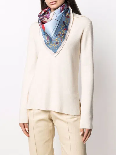 Ferragamo Palazzo Print Scarf In Blue