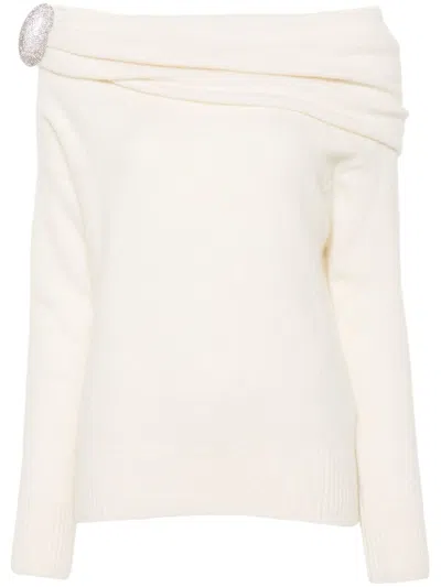 Giuseppe Di Morabito Cozy White Alpaca-merino Sweater In Blue