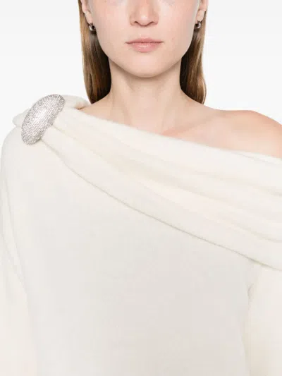 Giuseppe Di Morabito Cozy White Alpaca-merino Sweater In Blue